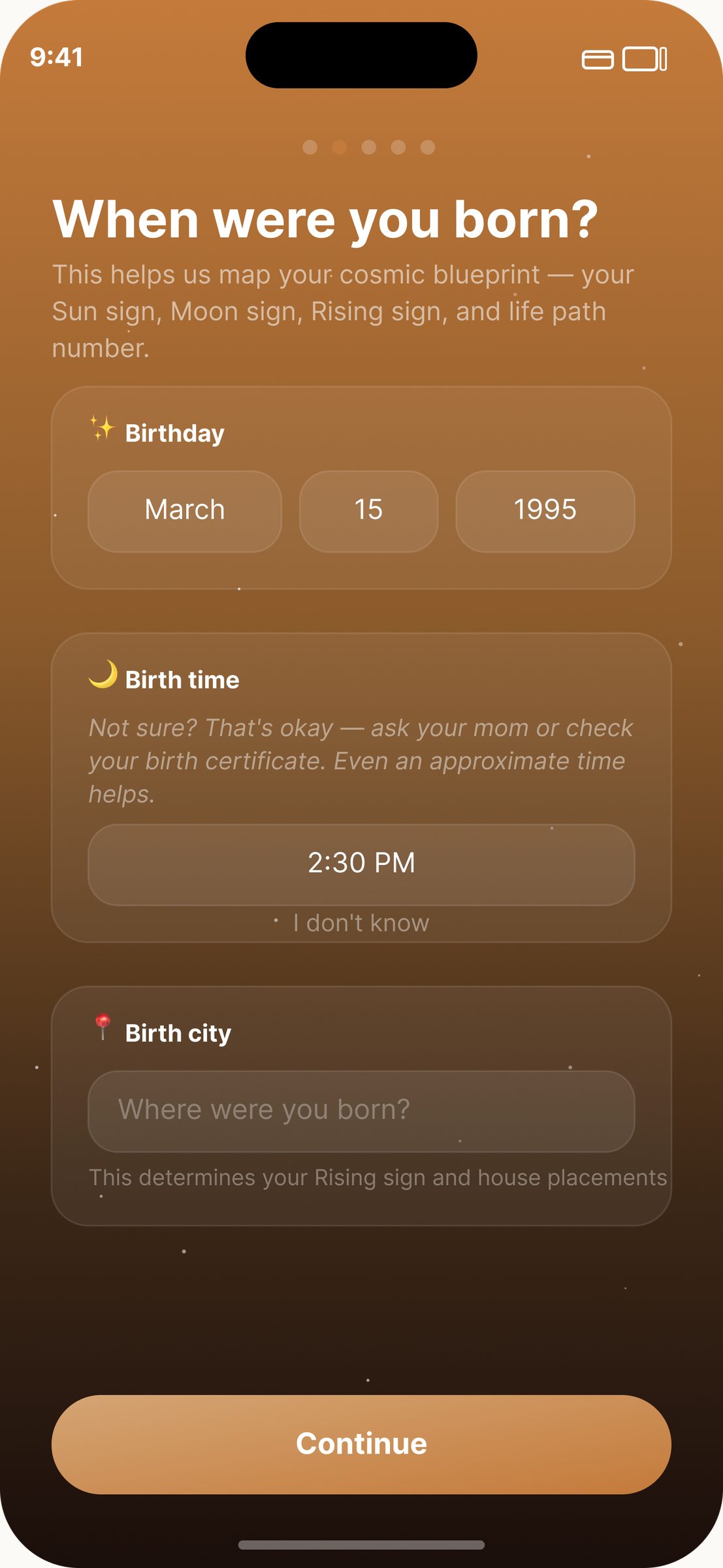 Ryte onboarding screen