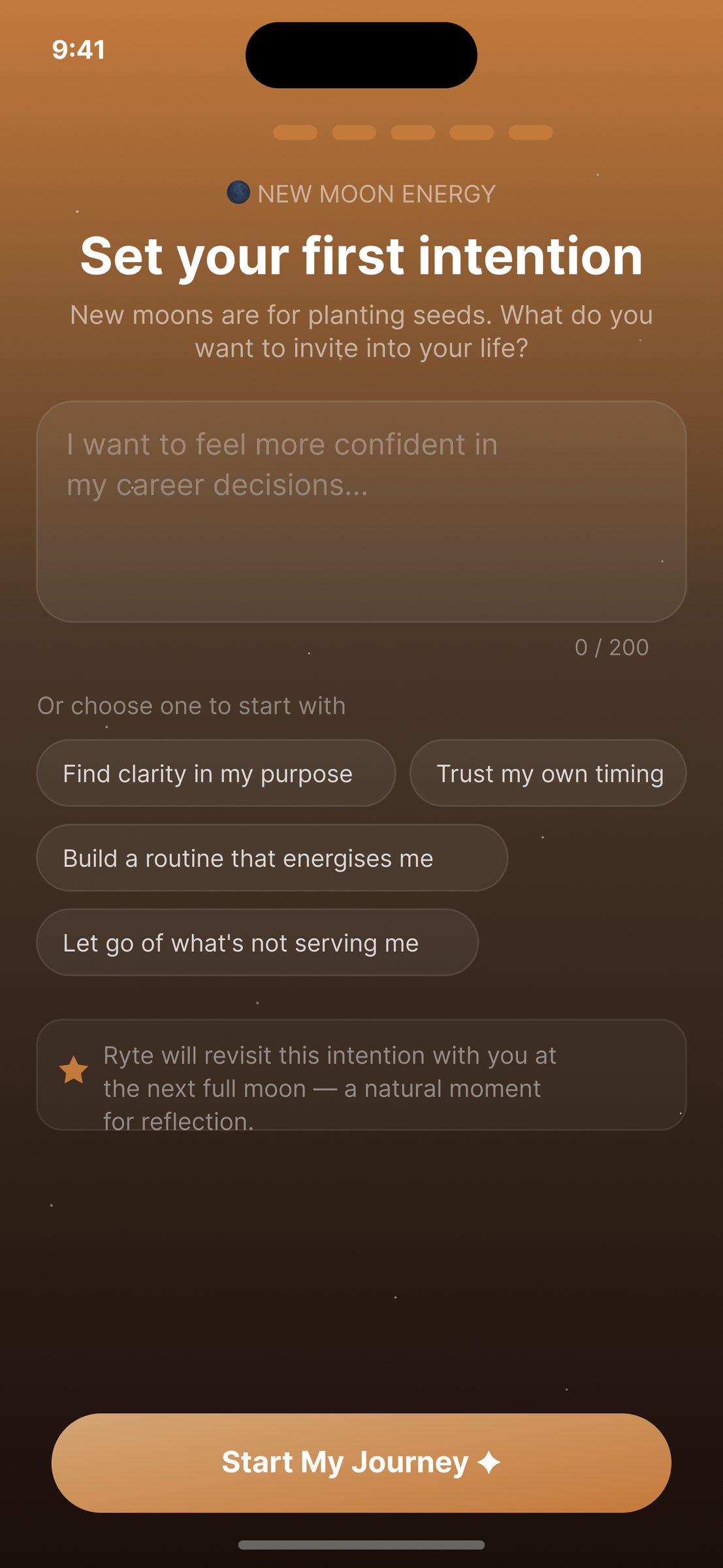 Ryte onboarding screen