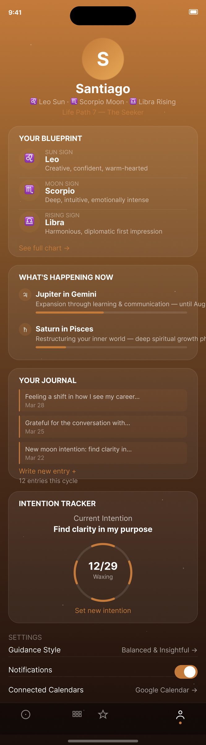 Ryte profile screen