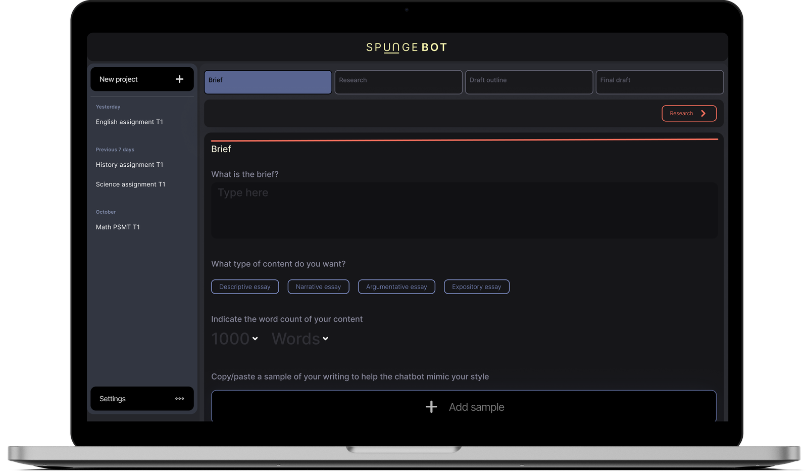 Spungebot Brief screen on MacBook