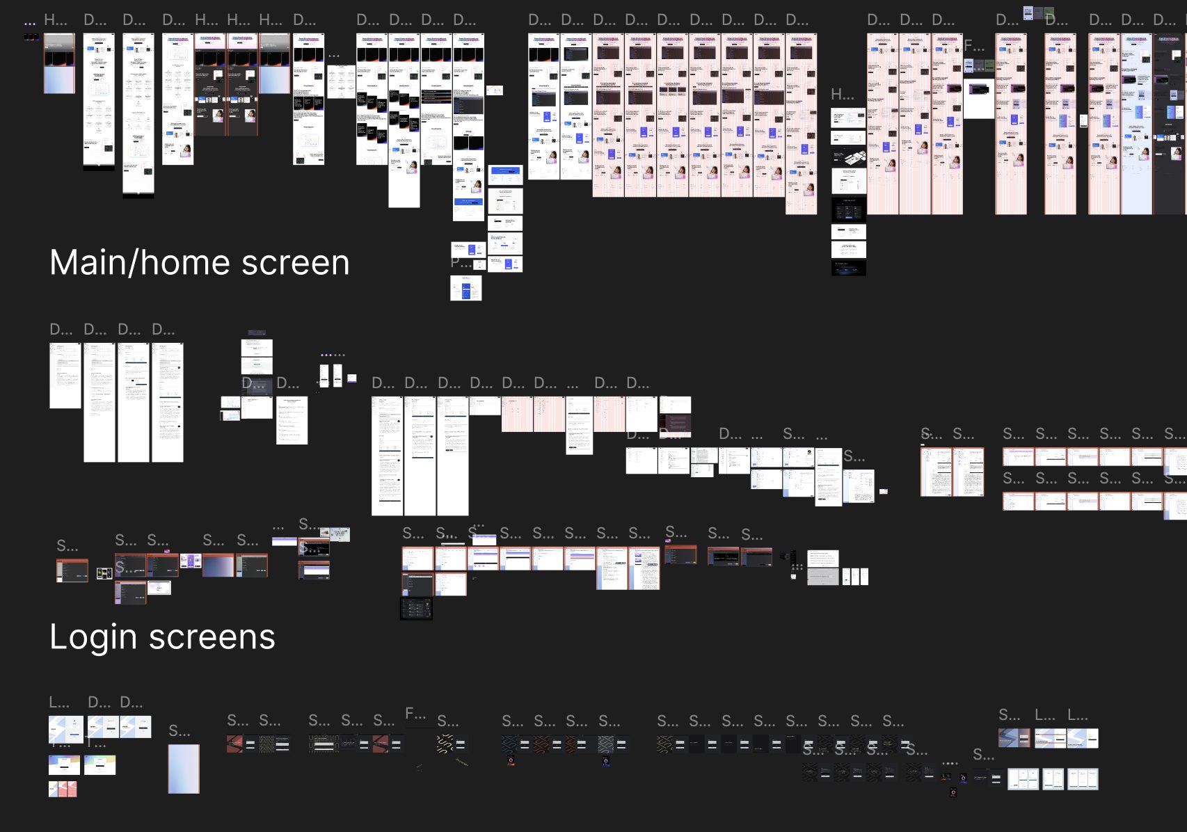 Spungebot Figma workspace — main and home screen iterations