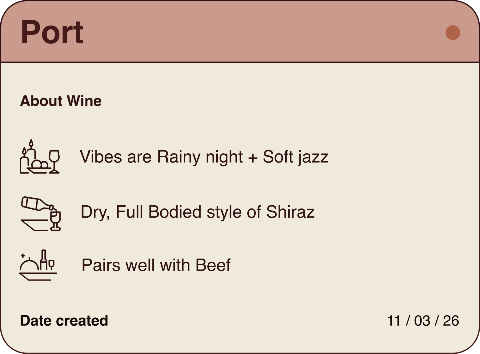 Fortified wine card