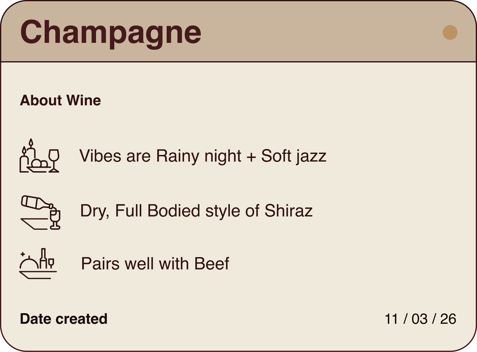 Sparkling wines card