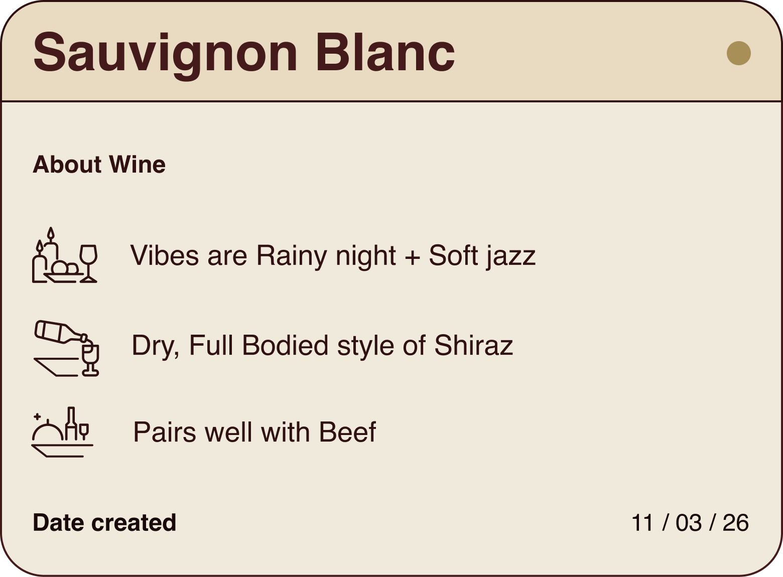 White wines card