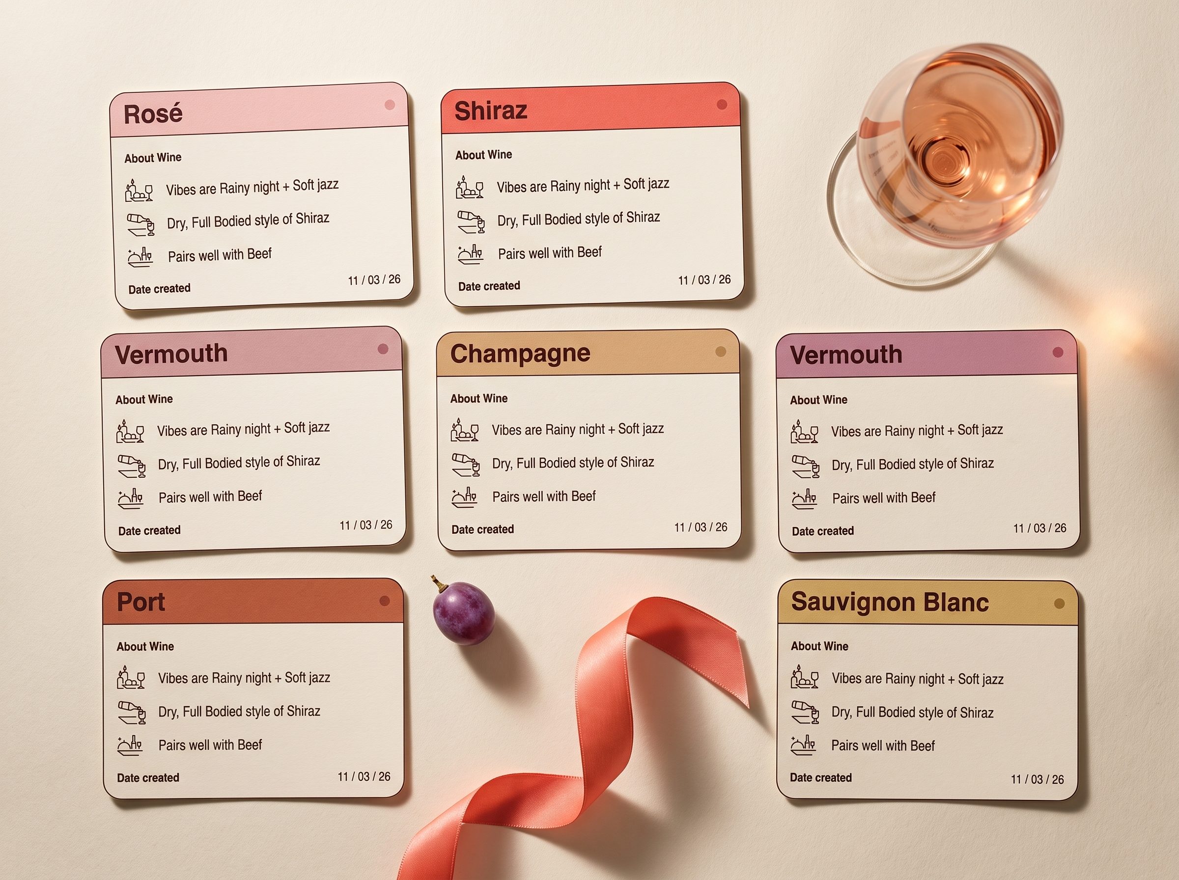 WineVibes wine cards spread